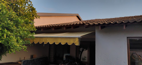 Awning for sale - yellow and white stripe