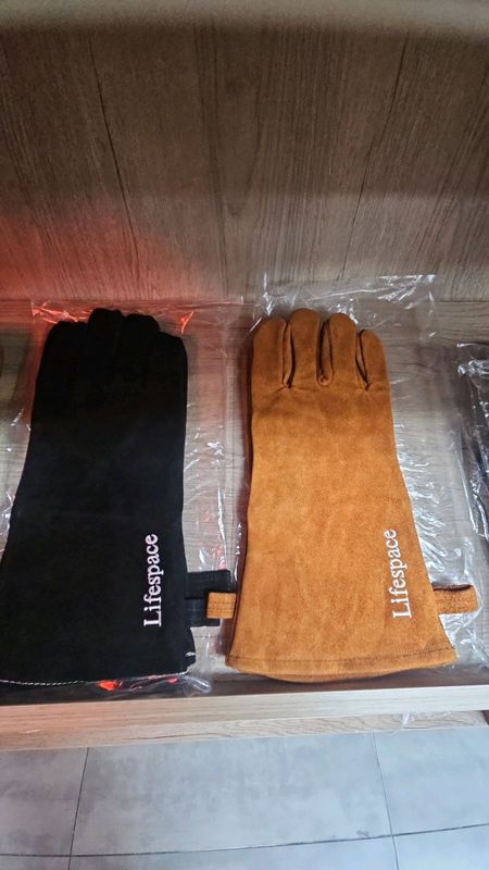 Leather braai gloves Brown or Black