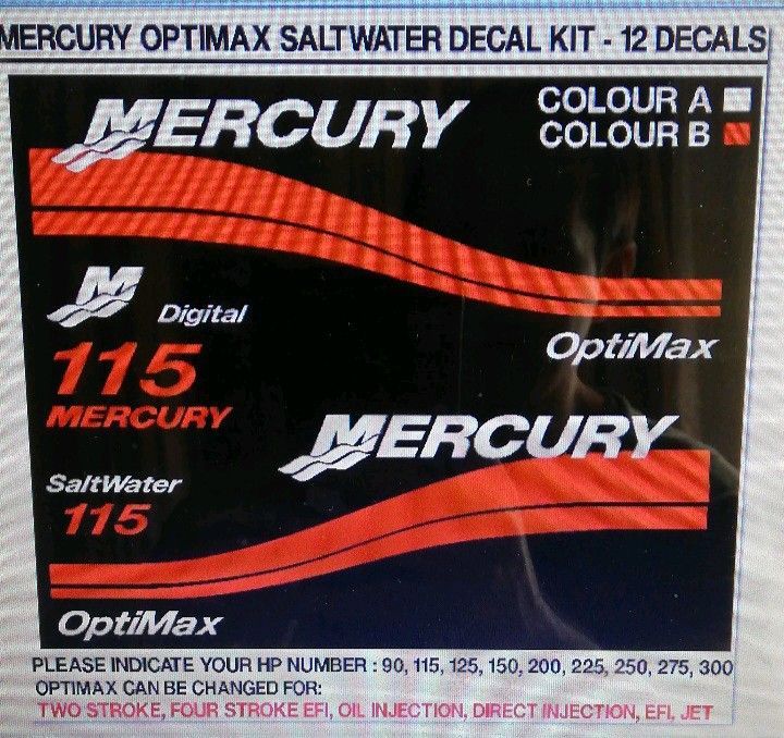 Mercury 115 Outboard stickers decals graphics kits
