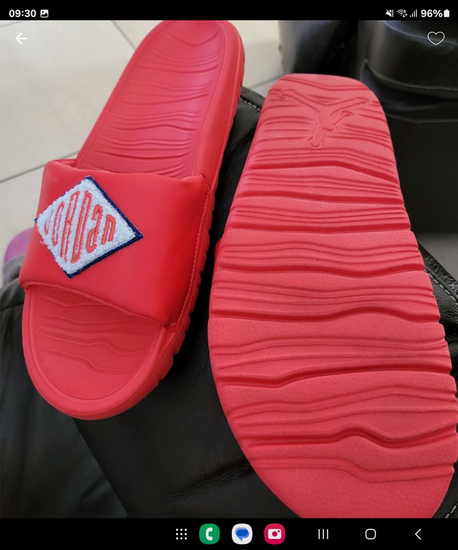 Jordan slides size 7 red...never worn bought from Nike