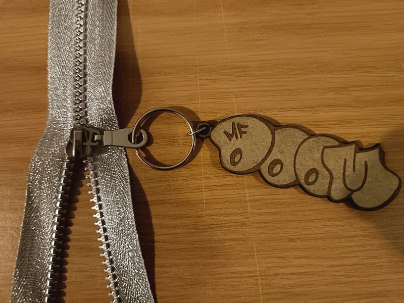 MF DOOM Wooden Keychain