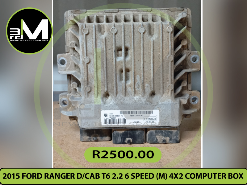 2015 FORD RANGER D CAB T6 2.2 6 SPEED (M) 4X2 COMPUTER BOX R2500 MV0718