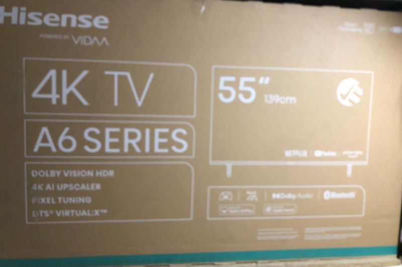 TV’s Dealer: HISENSE 55” SMART SERIES A6K EDGELESS HDR 4K ULTRA HD LED BRAND NEW