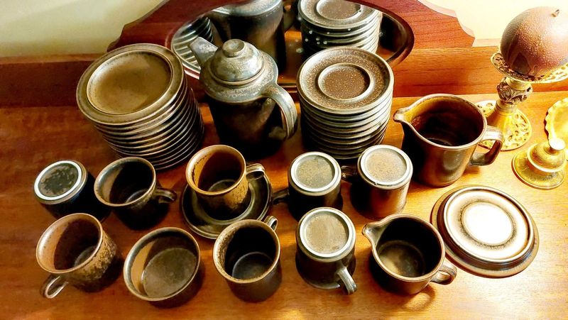 Vintage Finland Arabia Ruska 35 piece set coffee pot cups mugs saucers sideplates sugar bowl milk