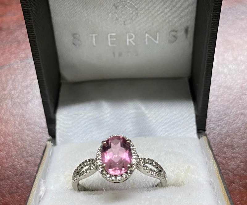 9 ct White Gold Precious Pink Ring