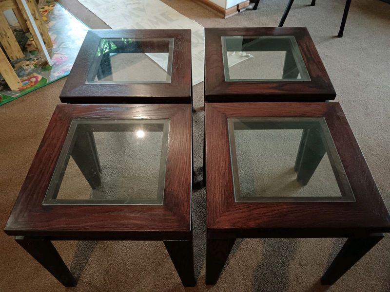 Coffee side Tables with glass tops