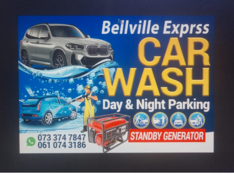 .Express carwash Day and Night at a secure place.