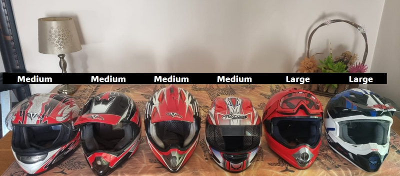 6 x Motorbike Helmets for sale.