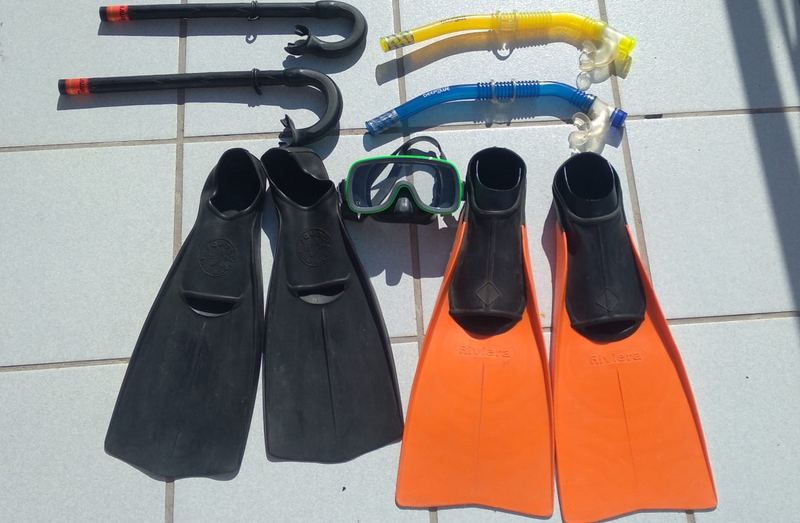 Diving equipment, snorkels, and flippers – at a bargain price