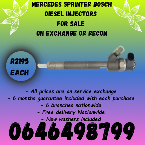 Sprinter diesel injectors for sale on exchange 6 months warranty.