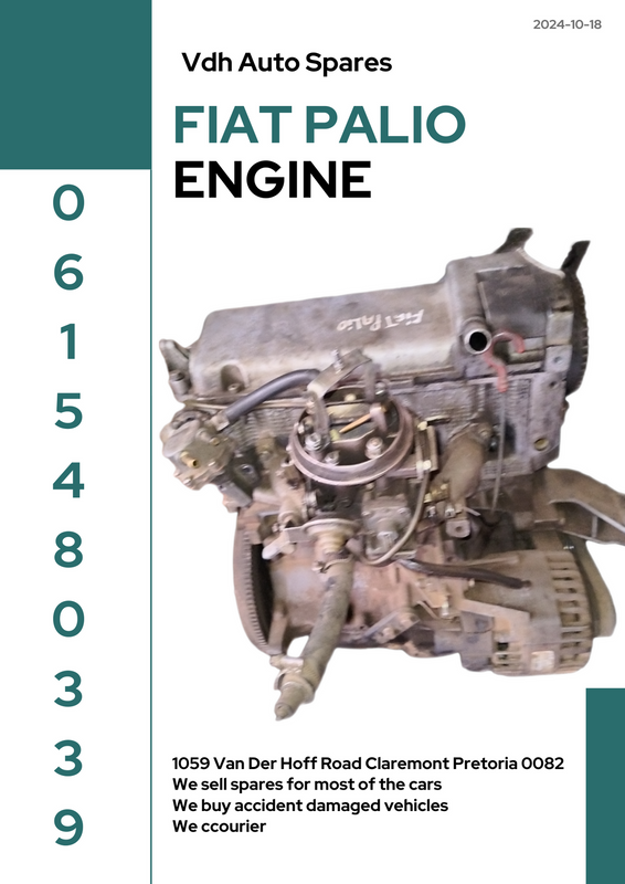 Fiat palio engine Call or Whatsapo me 0615480339