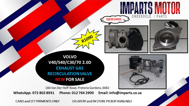 VOLVO V40/S40/C30/70 2.0D EXHAUST GAS RECIRCULATION VALVE