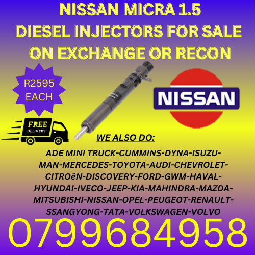 NISSAN MICRA 1.5 DIESEL INJECTORS/ 6 MONTHS WARRANTY