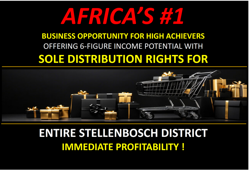 STELLENBOSCH DISTRICT - MAGNIFICENT BUSINESS WORKING FLEXI HOURS FROM HOME