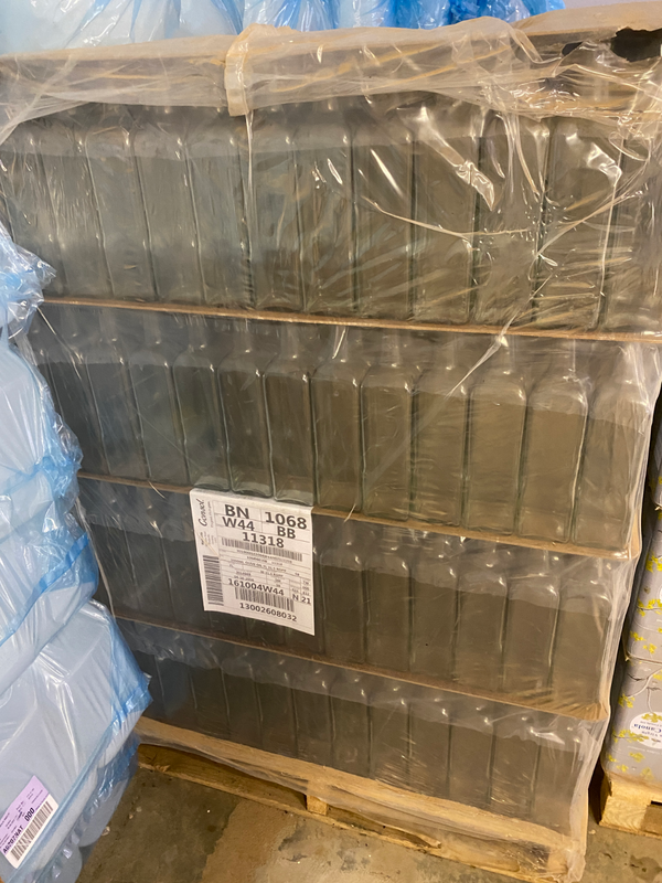 BULK 12000 x Un-used Consol 1L Clear Olive Oil Glass Bottles incl Metal Lids and Pourers BRAND NEW