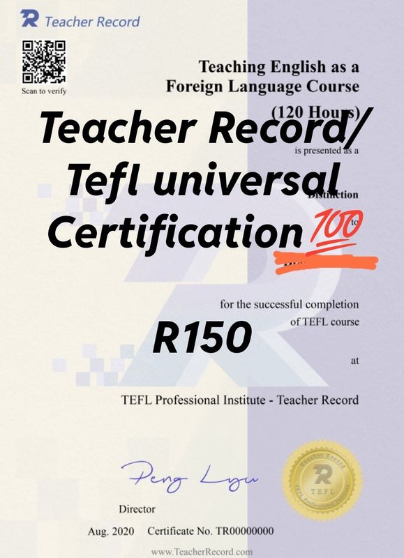 Tefl certificates