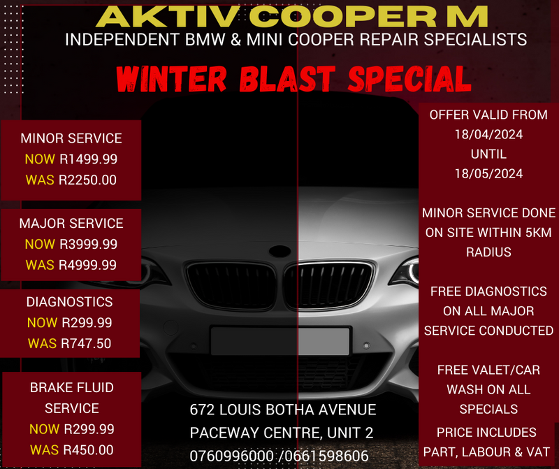 Winter Blast Special On Major and Minor Service