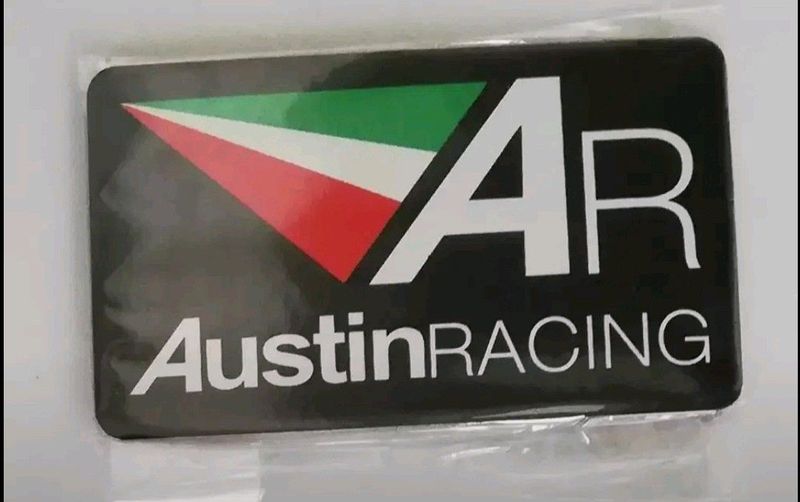 Austin Racing motorcycle exhaust badge sticker emblem