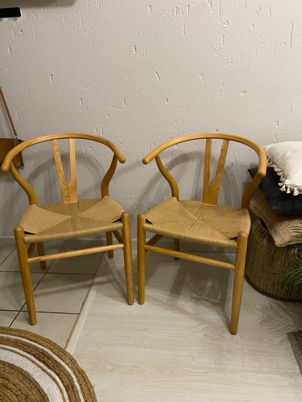 Wishbone Dining Chairs x 2 - Decofurn