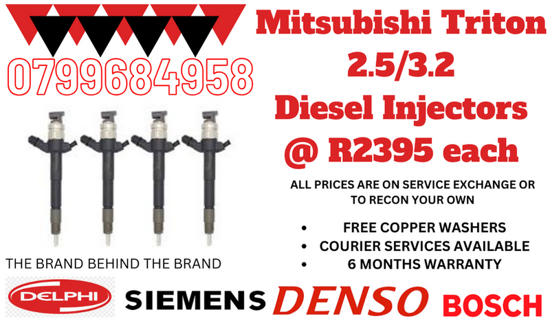 MITSUBISHI TRITON 2.5/3.2 DIESEL INJECTORS/ WE RECON AND SELL ON EXCHANGE