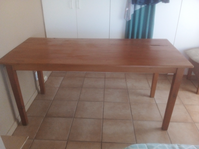 6 Seater yellow wood and oregon pine dining table