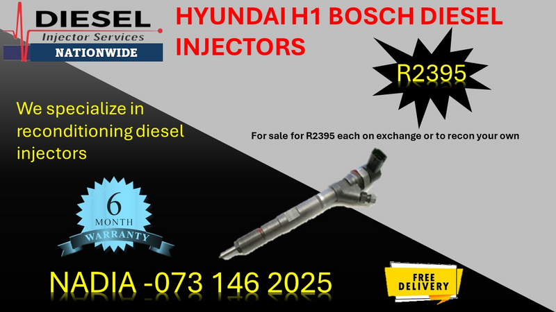Hyundai H1 Bosch diesel injectors for sale.