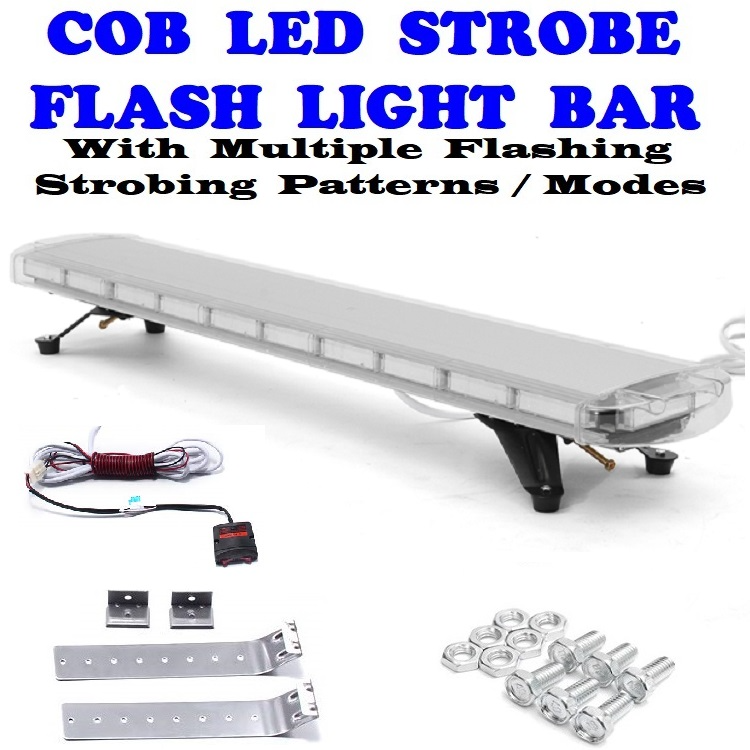 Vehicle Roof Top COB LED Strobe Flash Light Bar Bracket Mount. Cool White Light. Brand New Products.