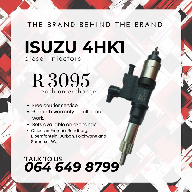 Isuzu 4HK1 diesel injectors for sale on exchange or to recon