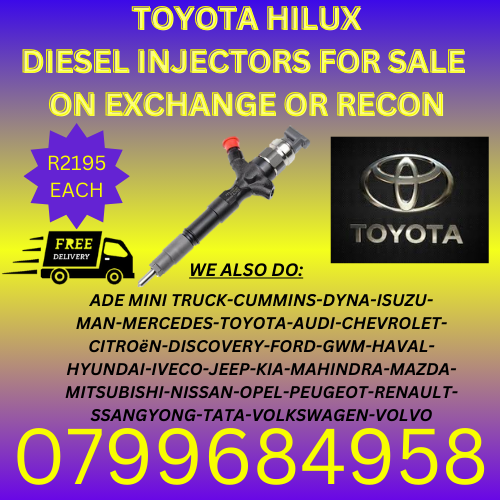 TOYOTA HILUX DIESEL INJECTORS/ WE RECON AND SELL ON EXCHANGE