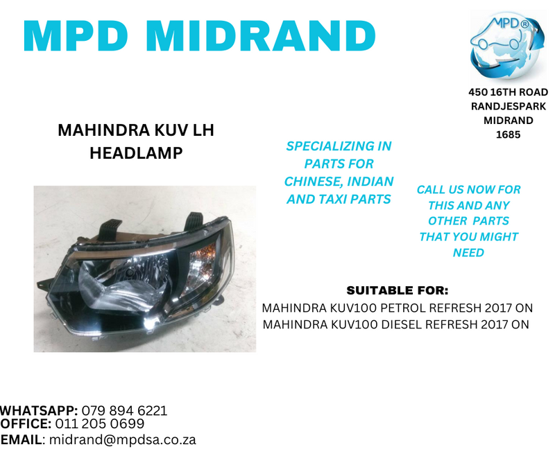 Mahindra KUV100 - LH Headlamp