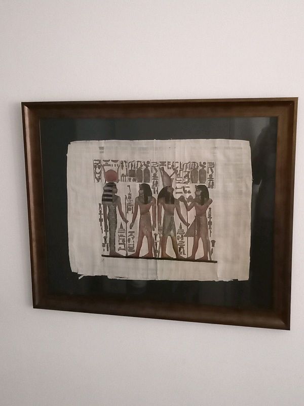 Framed Egyption  art on papyrus