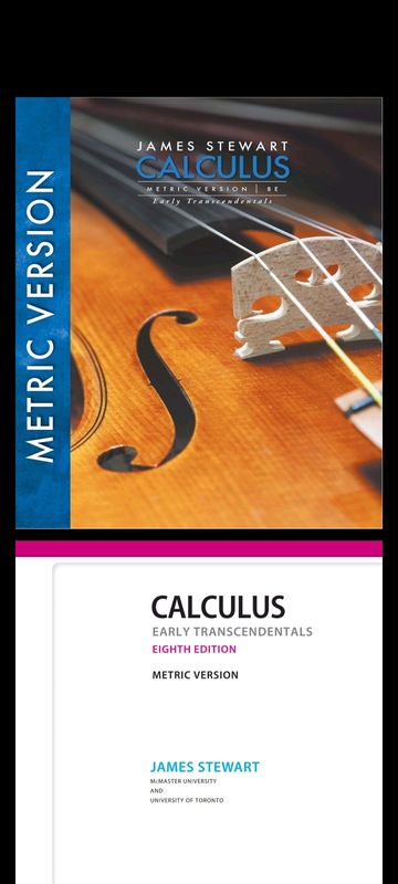 Calculus Early Transcendentals 8th edition Metric Version