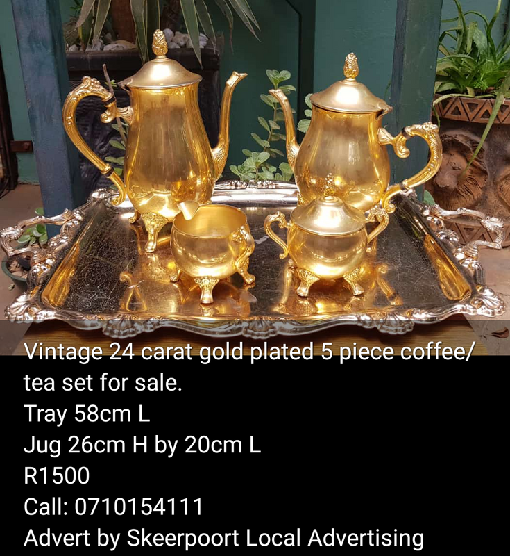 Vintage 24 carat gold plated 5 piece coffee/tea set for sale