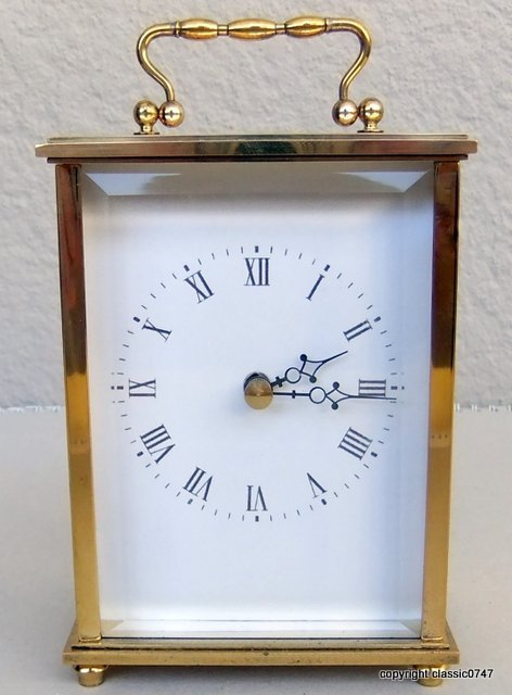 Vintage Junghans Electronic Brass Carriage Clock Quartz Battery Powered