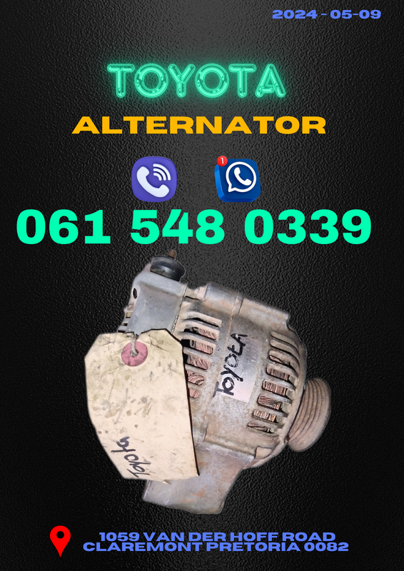 Toyota Alternator Call or WhatsApp me 0615480339