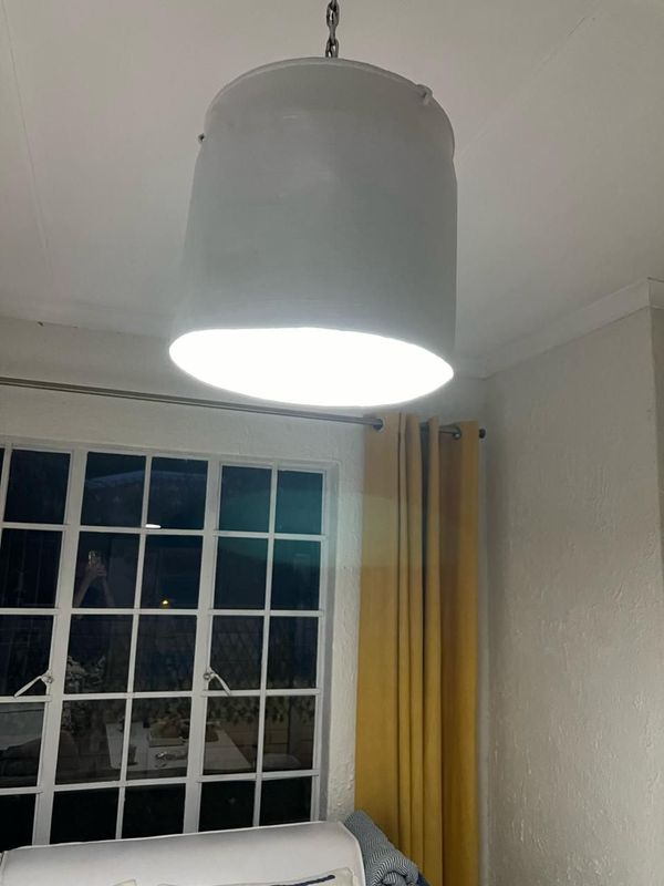 Hand made industrial roof hanging drum lamp for sale:
