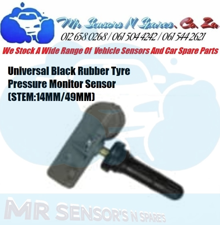 Universal Black Rubber Tyre Pressure Monitor Sensor (STEM:14MM/49MM)