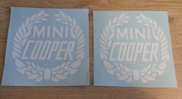 Pair of austin mini cooper laurel stickers decals vinyl cut graphics