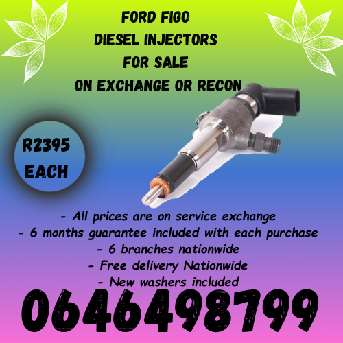 Ford Figo diesel injectors for sale on exchange 6 months warranty.