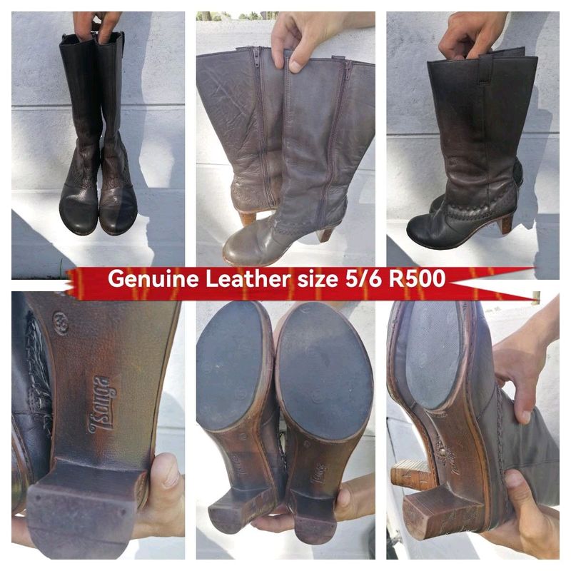 Genuine Leather Ladies size 5/6 boots