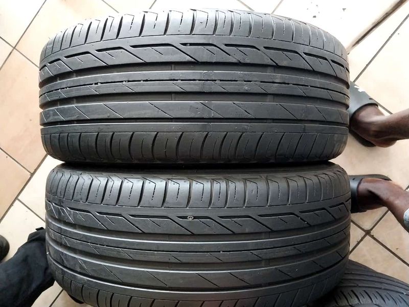 Two fresh 225 45 17 bridgestone turanza run flat tyres with 95% treads available for sale