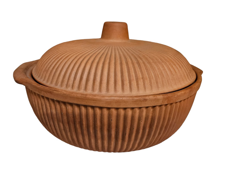 Vintage Terracotta Casserole Dish with Lid