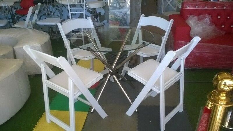 Plastic chairs, Wimbledon chairs and tables hire. Stretch tents and Umbrellas hire