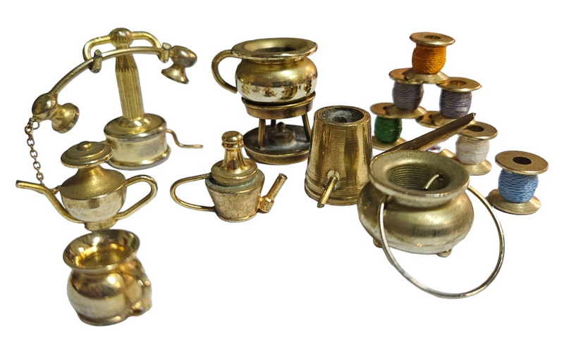 Collection of Brass Printers Tray Items