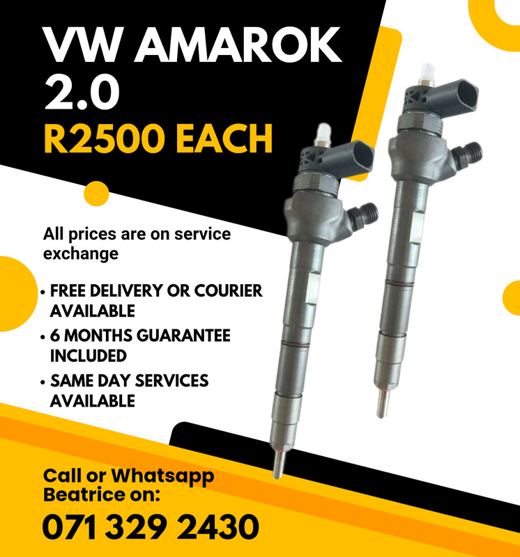 VW AMAROK 2.0 DIESEL INJECTORS FOR SALE WITH WARRANTY