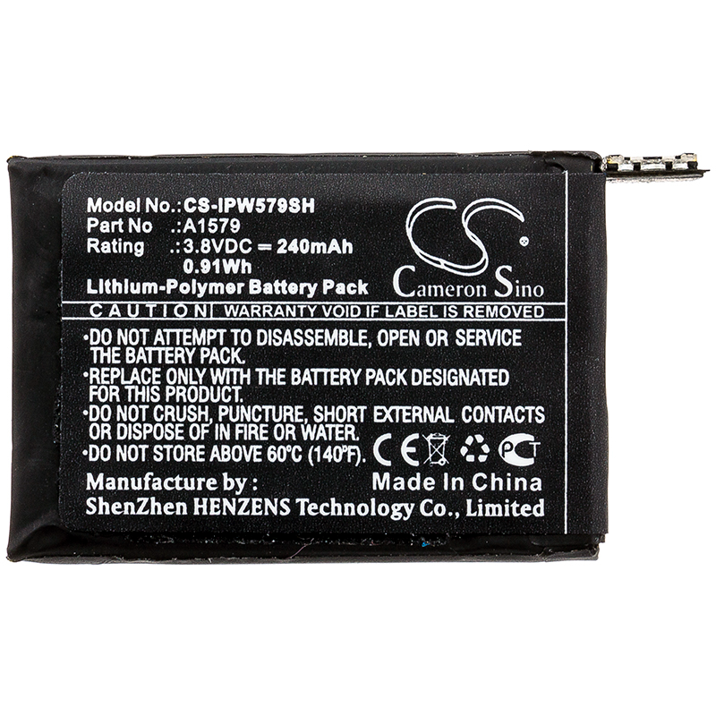 Smartwatch Battery	CS-IPW579SH for  APPLE iWach 1 42mm      Watch 1st Gen 42mm