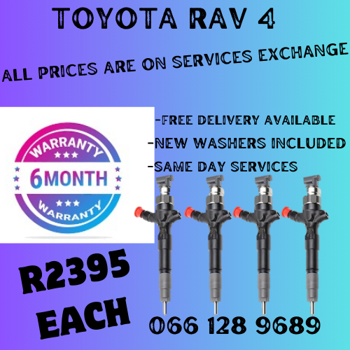 TOYOTA RAV 4 DIESEL INJECTORS FOR SALE ON EXCHANGE OR TO RECON YOUR OWN