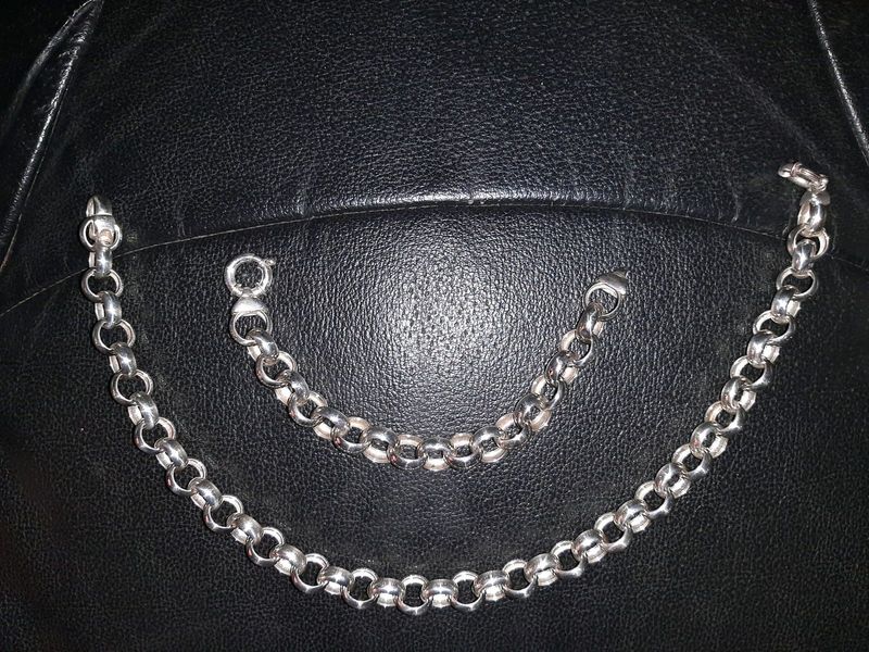 Genuan silver braclet and neckliss