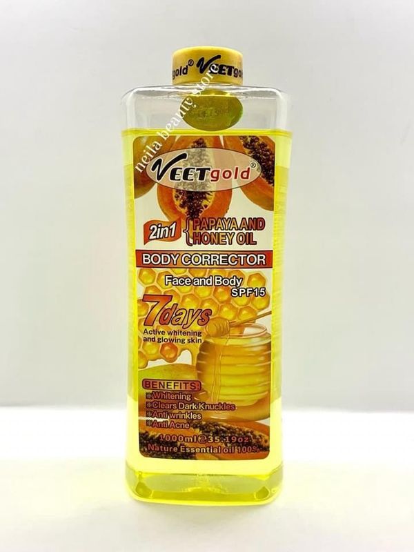 Veetgold honey &amp; papaya body corrector oil 1000ml