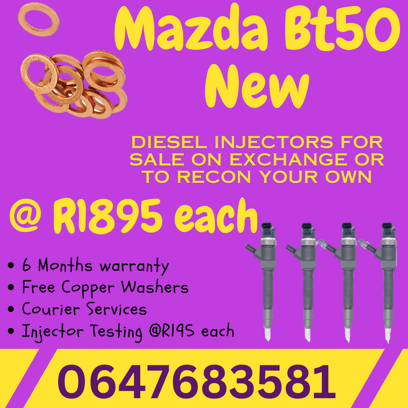 MAZDA BT50 DIESEL INJECTORS FOR SALE FREE COPPER WASHERS INCLUDED